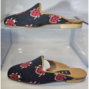 Zalo Grace Women's LadyBug 🐞 Black/Red Slip-On Shoes Size 6.5M